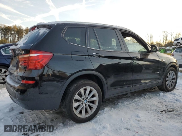 2016 BMW X3 xDrive28i with VIN 5UXWX9C56G0D72472, listed as a Copart auction lot 87947105 with 108,023 mi miles and Salvage Title. Bid and sale history available at DreamBid. Image 3.