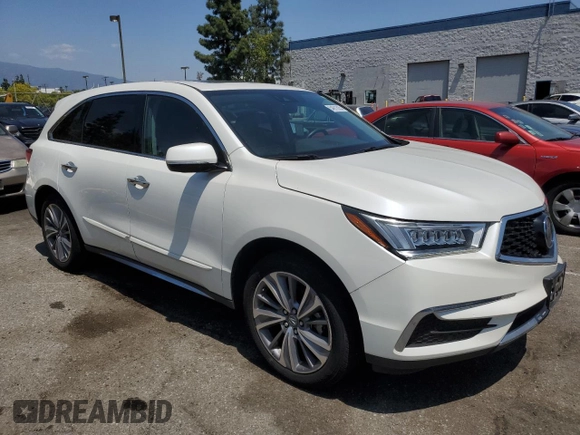 2017 Acura MDX Technology z VIN 5J8YD3H55HL000368, wystawiony jako Copart lot #54911825 z przebiegiem 38 710 mil mil oraz Szkoda całkowita • Salvage title. Historia ofert i sprzedaży dostępna na DreamBid. Obrazek 4.