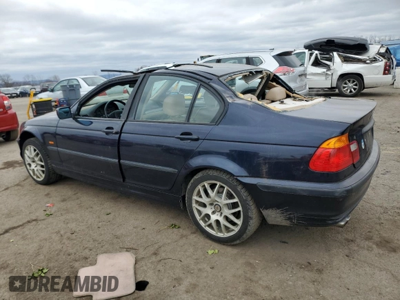 2001 BMW 3 Series 325i with VIN WBAAV33411EE25544, listed as a Copart auction lot 46291345 with 0 mi miles and Salvage Title. Bid and sale history available at carsss.com. Image 2.