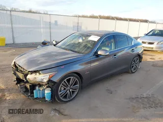 2014 Infiniti Q50 Hybrid Sport with VIN JN1AV7AP4EM691658, listed as a IAAI auction lot 41164910 with 90,521 mi miles and . Bid and sale history available at DreamBid. Image 2.