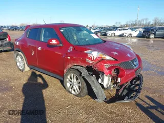 2014 Nissan Juke SL with VIN JN8AF5MV2ET483488, listed as a IAAI auction lot 41662254 with 117,398 mi miles. Bid and sale history available at carsss.com. Image 1.