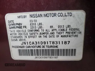 2001 Nissan Maxima GXE z VIN JN1CA31D91T831187, wystawiony jako Copart lot #72222434 z przebiegiem 138 438 mil mil oraz Szkoda całkowita • Salvage title. Historia ofert i sprzedaży dostępna na DreamBid. Obrazek 12.