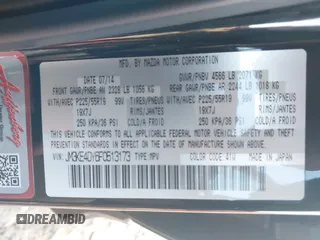 2015 Mazda CX-5 Grand Touring with VIN JM3KE4DY6F0513173, listed as a IAAI auction lot 41867030 with 93,770 mi miles. Bid and sale history available at carsss.com. Image 9.