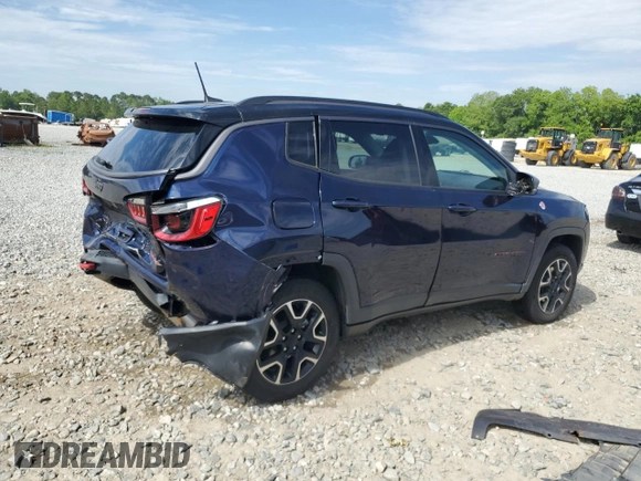 2021 Jeep Compass Trailhawk with VIN 3C4NJDDB1MT598484, listed as a Copart auction lot 55997655 with 25,257 mi miles and Salvage title. Bid and sale history available at DreamBid. Image 3.
