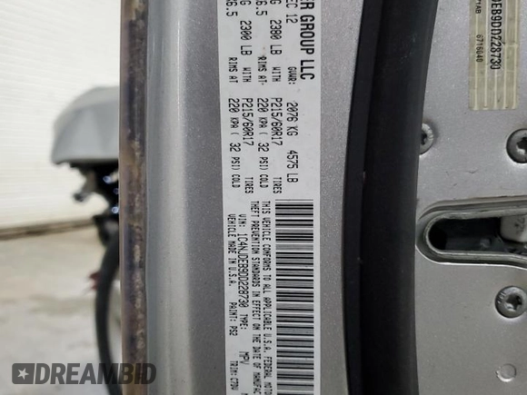 2013 Jeep Compass Latitude with VIN 1C4NJDEB9DD228730, listed as a Copart auction lot 47448735 with 74,447 mi miles and Salvage Title. Bid and sale history available at carsss.com. Image 14.