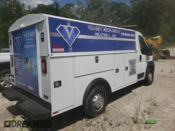 2022 Ram ProMaster z VIN 3C7WRVKG1NE141894, wystawiony jako Copart lot #42490895 z przebiegiem 55 907 mil mil oraz Szkody całkowita. Historia ofert i sprzedaży dostępna na DreamBid. Obrazek 3.