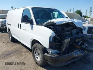 2023 Chevrolet Express Cargo with VIN 1GCWGAFP9P1211380, listed as a IAAI auction lot 42654475 with 58,429 mi miles and . Bid and sale history available at DreamBid. Image 1.