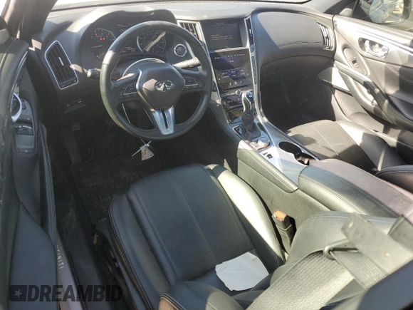 2018 Infiniti Q60 Luxe with VIN JN1EV7EL1JM393040, listed as a Copart auction lot 45486185 with 54,369 mi miles and Salvage Title. Bid and sale history available at DreamBid. Image 8.