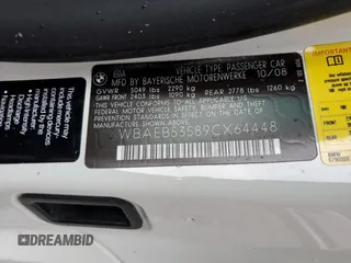 2009 BMW 6 Series 650i with VIN WBAEB53589CX64448, listed as a Copart auction lot 73867784 with 80,795 mi miles and Salvage Title. Bid and sale history available at carsss.com. Image 13.