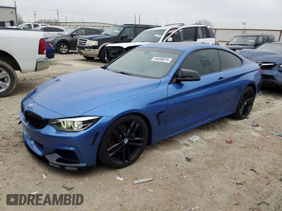 2018 BMW 4 Series 430i with VIN WBA4W3C58JAF91375, listed as a Copart auction lot 44459075 with 40,968 mi miles and Salvage Title. Bid and sale history available at DreamBid. Image 1.