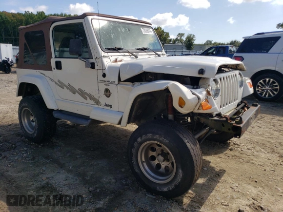 2001 Jeep Wrangler Sahara with VIN 1J4FA59SX1P338887, listed as a Copart auction lot 72835514 with 0 mi miles and Salvage Title. Bid and sale history available at carsss.com. Image 4.