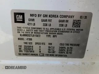 2020 Buick Encore GX Select z VIN KL4MMDS27LB115872, wystawiony jako Copart lot #43366635 z przebiegiem 59 095 mil mil oraz Szkoda całkowita • Salvage title. Historia ofert i sprzedaży dostępna na DreamBid. Obrazek 14.
