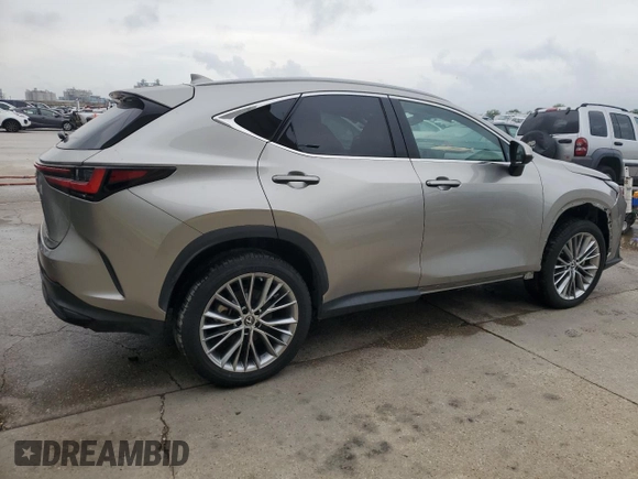 2022 Lexus NX with VIN 2T2GKCEZ4NC008144, listed as a Copart auction lot 53553595 with 35,834 mi miles and Salvage Title. Bid and sale history available at carsss.com. Image 3.