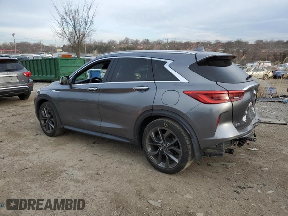 2019 Infiniti QX50 LUXE with VIN 3PCAJ5M32KF141112, listed as a Copart auction lot 44783113 with 37,636 mi miles. Bid and sale history available at carsss.com. Image 2.