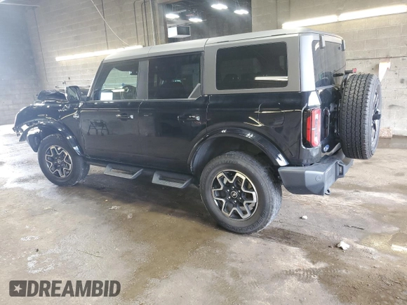 2023 Ford Bronco with VIN 1FMEE5DP3PLB48496, listed as a Copart auction lot 62566355 with 48,307 mi miles and Salvage title. Bid and sale history available at DreamBid. Image 2.