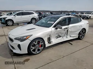 2018 Kia Stinger GT2 with VIN KNAE55LC2J6017954, listed as a Copart auction lot 48860645 with 130,001 mi miles and Salvage Title. Bid and sale history available at carsss.com. Image 1.