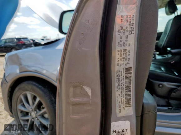 2017 Dodge Durango GT z VIN 1C4RDJDG8HC724988, wystawiony jako Copart lot #58595775 z przebiegiem 95 383 mil mil oraz Szkoda całkowita • Salvage title. Historia ofert i sprzedaży dostępna na DreamBid. Obrazek 13.