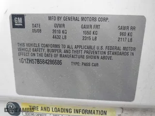 2008 Chevrolet Malibu LT w/1LT with VIN 1G1ZH57B584286686, listed as a IAAI auction lot 41927368 with 196,176 mi miles. Bid and sale history available at carsss.com. Image 9.