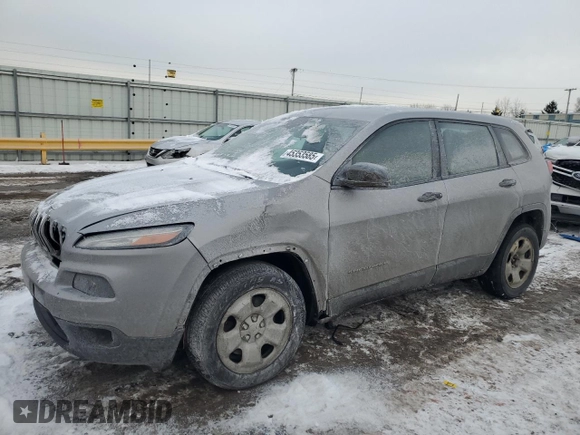 2014 Jeep Cherokee Sport with VIN 1C4PJLAB9EW149217, listed as a Copart auction lot 45353585 with 167,516 mi miles and Salvage Title. Bid and sale history available at DreamBid. Image 1.