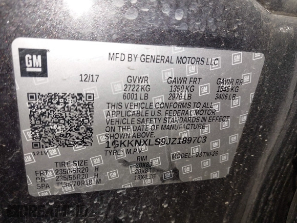 2018 GMC Acadia Denali with VIN 1GKKNXLS9JZ189703, listed as a IAAI auction lot 41603757 with 157,297 mi miles and . Bid and sale history available at DreamBid. Image 9.