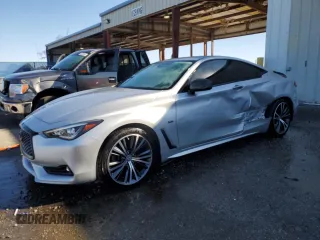 2017 Infiniti Q60 Sport with VIN JN1EV7EL8HM554655, listed as a Copart auction lot 45550155 with 56,386 mi miles and Salvage Title. Bid and sale history available at DreamBid. Image 1.