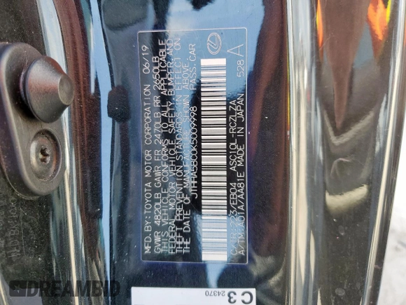 2019 Lexus RC 300 z VIN JTHHA5BC0K5009998, wystawiony jako Copart lot #61590355 z przebiegiem 74 334 mil mil oraz Szkoda całkowita • Salvage title. Historia ofert i sprzedaży dostępna na DreamBid. Obrazek 12.