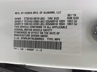 2020 Honda Odyssey EX-L with VIN 5FNRL6H78LB009523, listed as a IAAI auction lot 41882610 with 42,661 mi miles. Bid and sale history available at carsss.com. Image 9.