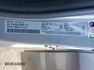 2021 Ram 1500 Big Horn z VIN 1C6RREBT3MN811115, wystawiony jako Copart lot #85312554 z przebiegiem 70 823 mil mil oraz Szkoda całkowita • Salvage title. Historia ofert i sprzedaży dostępna na DreamBid. Obrazek 12.