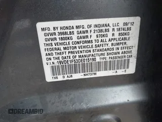 2013 Acura ILX Premium Pkg with VIN 19VDE1F53DE015190, listed as a IAAI auction lot 41905084 with 161,235 mi miles. Bid and sale history available at carsss.com. Image 9.