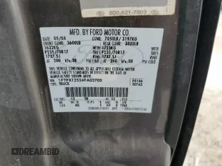 2004 Ford F-150 XL with VIN 1FTPX12534FA03700, listed as a Copart auction lot 73039094 with Not Provided miles and Clean Title. Bid and sale history available at carsss.com. Image 12.