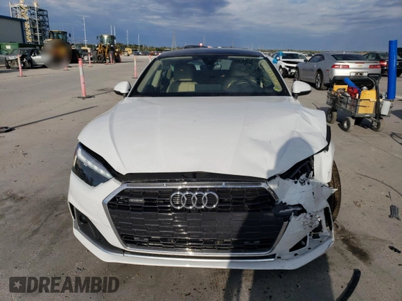 2023 Audi A5 Sportback Premium Plus with VIN WAUCBCF56PA050964, listed as a Copart auction lot 74617653 with 3,495 mi miles. Bid and sale history available at carsss.com. Image 5.
