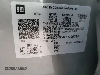 2024 Chevrolet Suburban LS with VIN 1GNSCBKD4RR220754, listed as a Copart auction lot 85854184 with 8,580 mi miles and Salvage Title. Bid and sale history available at DreamBid. Image 13.