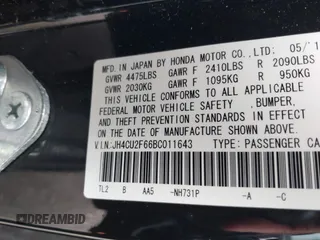 2011 Acura TSX z VIN JH4CU2F66BC011643, wystawiony jako IAAI lot #42334375 z przebiegiem 156 857 mil mil oraz . Historia ofert i sprzedaży dostępna na DreamBid. Obrazek 9.