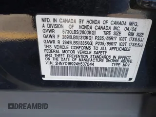 2004 Acura MDX Touring Pkg RES w/Nav with VIN 2HNYD18924H537044, listed as a IAAI auction lot 41368325 with 134,549 mi miles. Bid and sale history available at carsss.com. Image 9.
