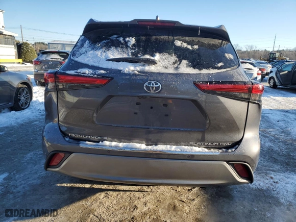 2022 Toyota Highlander Platinum with VIN 5TDFZRBH6NS177826, listed as a Copart auction lot 41782275 with 52,041 mi miles and Salvage Title. Bid and sale history available at carsss.com. Image 6.