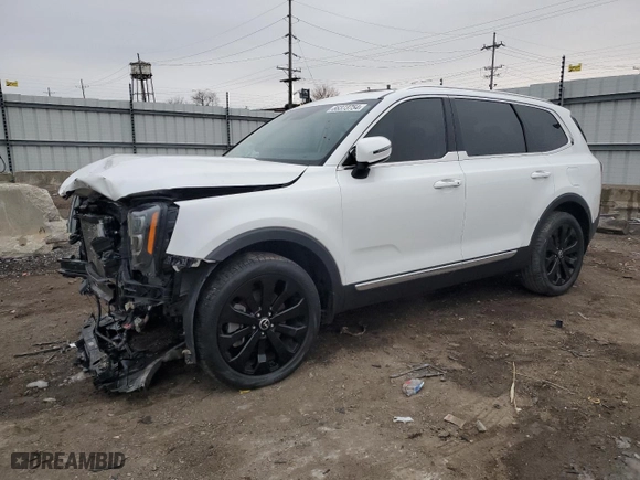 2021 Kia Telluride EX with VIN 5XYP34HC4MG098008, listed as a Copart auction lot 86373754 with 43,550 mi miles and Salvage Title. Bid and sale history available at carsss.com. Image 1.