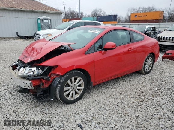 2012 Honda Civic Cpe EX-L with VIN 2HGFG3B10CH520861, listed as a Copart auction lot 45097175 with 129,672 mi miles and Salvage Title. Bid and sale history available at carsss.com. Image 1.
