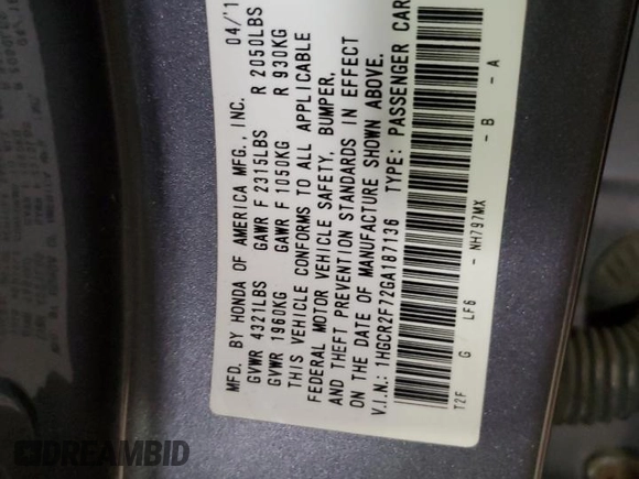 2016 Honda Accord Sedan EX with VIN 1HGCR2F72GA187136, listed as a Copart auction lot 52939385 with 119,646 mi miles and Salvage Title. Bid and sale history available at carsss.com. Image 12.