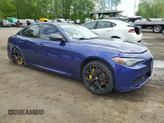 2020 Alfa Romeo Giulia with VIN ZARFANAN6L7633117, listed as a Copart auction lot 56212575 with 57,052 mi miles and Salvage title. Bid and sale history available at DreamBid. Image 4.