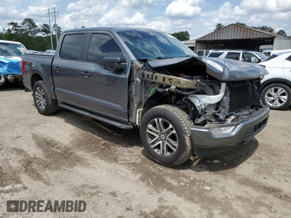 2022 Ford F-150 XL with VIN 1FTEW1EP7NFA44775, listed as a Copart auction lot 55043865 with 60,982 mi miles and Salvage Title. Bid and sale history available at DreamBid. Image 4.