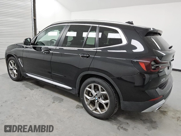 2023 BMW X3 sDrive30i with VIN 5UX43DP00P9S19910, listed as a Copart auction lot 53166615 with 49,728 mi miles and Clean Title. Bid and sale history available at DreamBid. Image 2.