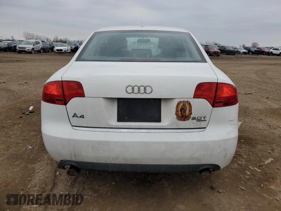 2007 Audi A4 2.0T with VIN WAUDF78E67A184080, listed as a Copart auction lot 47396885 with 195,545 mi miles and Salvage Title. Bid and sale history available at carsss.com. Image 6.
