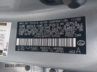 2023 Lexus UX 250h with VIN JTHX6JBH6P2143926, listed as a IAAI auction lot 42180779 with 65,106 mi miles and . Bid and sale history available at DreamBid. Image 9.