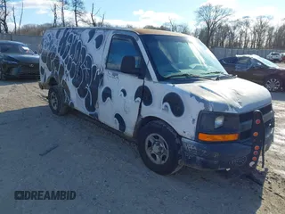 2006 Chevrolet Express Cargo Van with VIN 1GCFG15X261108382, listed as a IAAI auction lot 41585093 with 99,120 mi miles. Bid and sale history available at carsss.com. Image 1.