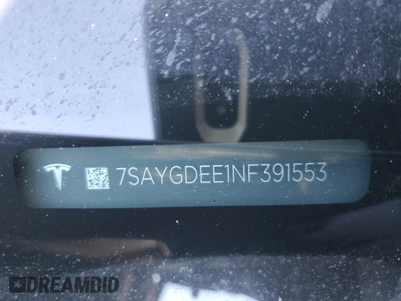 2022 Tesla Model Y Long Range with VIN 7SAYGDEE1NF391553, listed as a Copart auction lot 48259445 with Not Provided miles and Salvage Title. Bid and sale history available at carsss.com. Image 12.