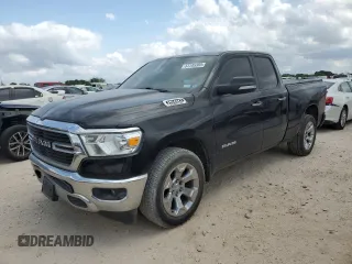 2019 Ram 1500 Big Horn z VIN 1C6RREBT8KN747408, wystawiony jako Copart lot #53185385 z przebiegiem 86 505 mil mil oraz Czysty tytuł • Clean title. Historia ofert i sprzedaży dostępna na DreamBid. Obrazek 1.