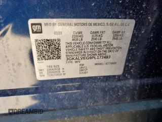 2023 GMC Terrain SLT with VIN 3GKALVEG9PL173483, listed as a Copart auction lot 43944655 with Not Provided miles and Salvage Title. Bid and sale history available at carsss.com. Image 14.