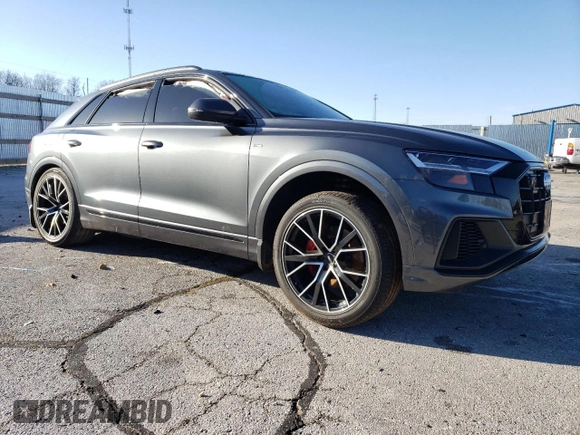 2019 Audi Q8 Premium Plus with VIN WA1EVAF15KD025205, listed as a Copart auction lot 84956594 with 0 mi miles and Salvage Title. Bid and sale history available at carsss.com. Image 4.