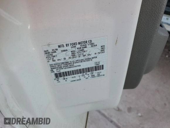 2008 Ford F-150 XL z VIN 1FTPF12V08KD35755, wystawiony jako Copart lot #75241954 z przebiegiem 173 307 mil mil oraz Szkoda całkowita • Salvage title. Historia ofert i sprzedaży dostępna na DreamBid. Obrazek 12.