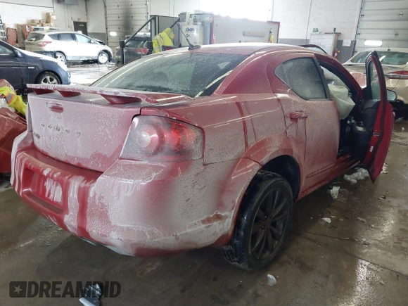 2012 Dodge Avenger SXT with VIN 1C3CDZCB5CN143301, listed as a IAAI auction lot 41632982 with Not Provided miles and . Bid and sale history available at carsss.com. Image 4.